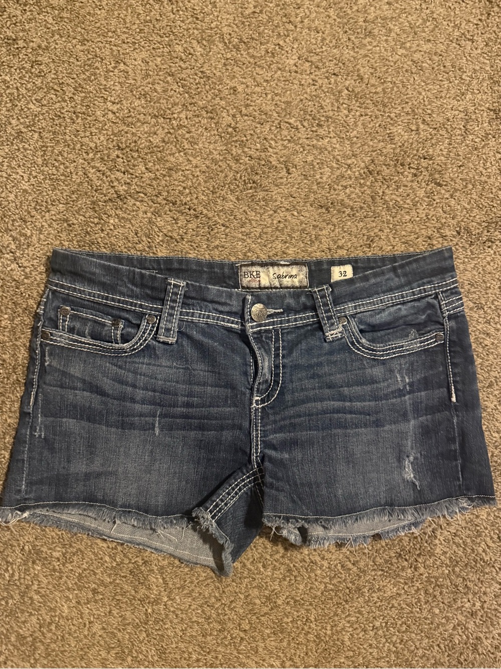 BKE Denim Cutoff Shorts in Blue Wash